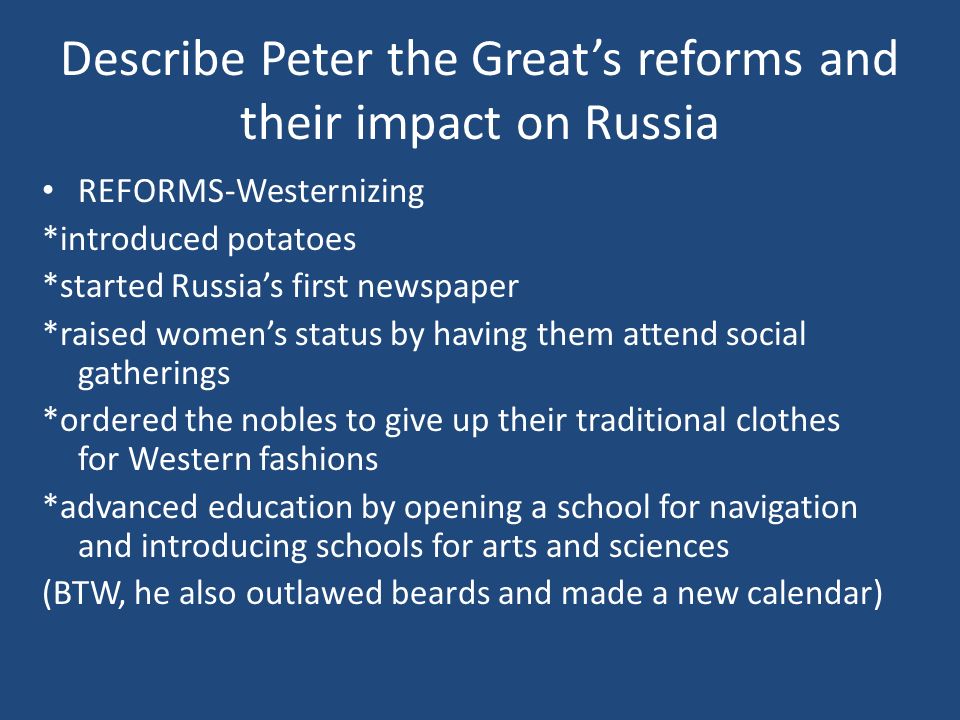 10 Major Accomplishments of Peter the Great